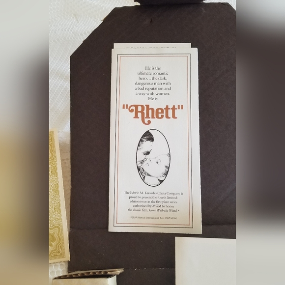 Vintage Gone with the Wind Rhett Edwin Knowles Kursar Collectible Plate  1981 - Picture 3 of 9